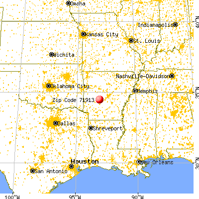 Hot Springs, AR (71913) map from a distance