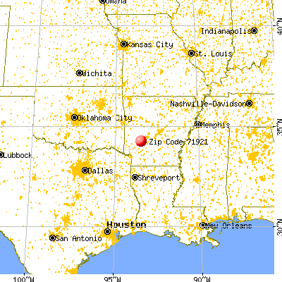 Kirby, AR (71921) map from a distance