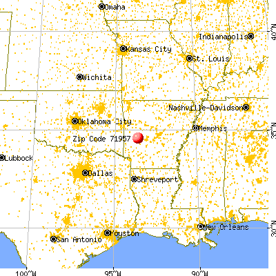 Mount Ida, AR (71957) map from a distance
