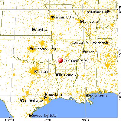 Okolona, AR (71962) map from a distance