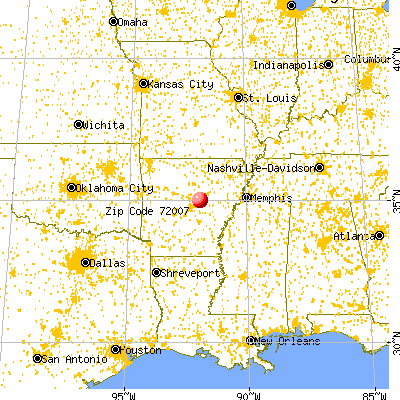 Austin, AR (72007) map from a distance
