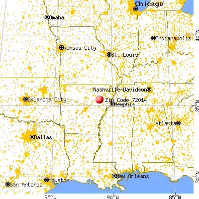 Beedeville, AR (72014) map from a distance