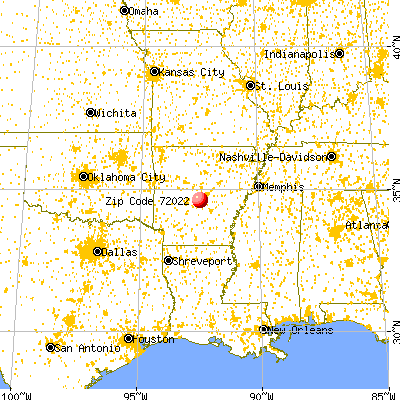 Bryant, AR (72022) map from a distance