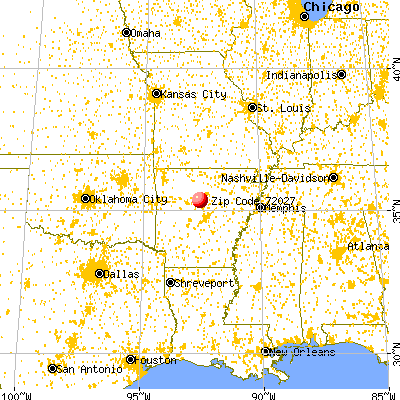 Center Ridge, AR (72027) map from a distance