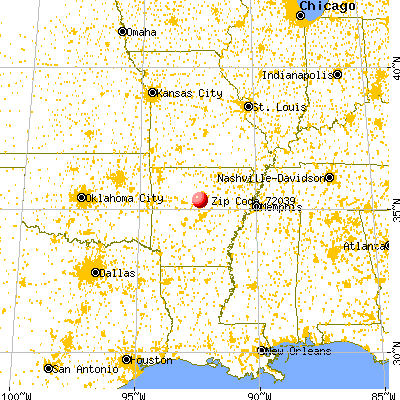 Twin Groves, AR (72039) map from a distance