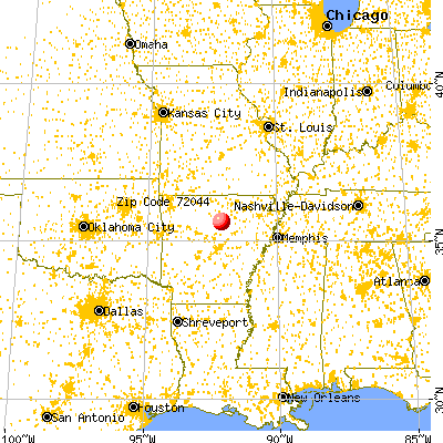 Fairfield Bay, AR (72044) map from a distance