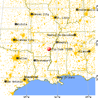 Gillett, AR (72055) map from a distance