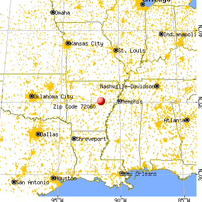 Griffithville, AR (72060) map from a distance