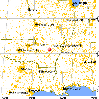 Greers Ferry, AR (72067) map from a distance