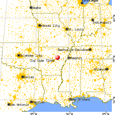 Higginson, AR (72068) map from a distance