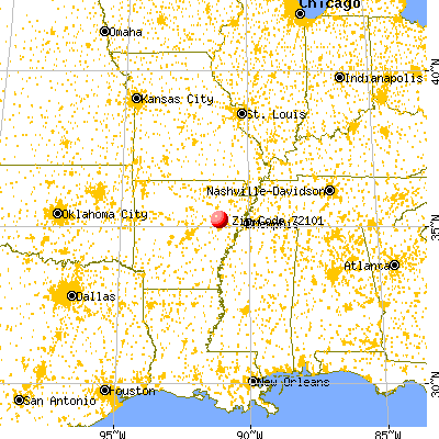 McCrory, AR (72101) map from a distance