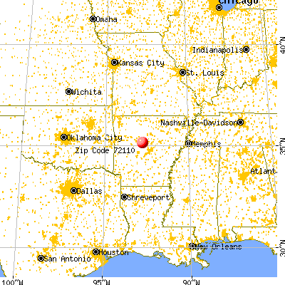 Morrilton, AR (72110) map from a distance