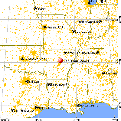 Mount Vernon, AR (72111) map from a distance