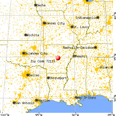 Maumelle, AR (72113) map from a distance