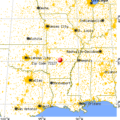 Plumerville, AR (72127) map from a distance
