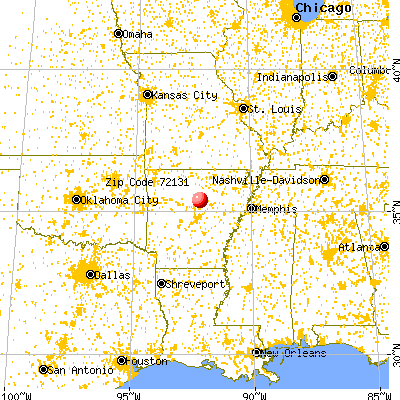 Quitman, AR (72131) map from a distance