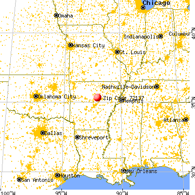 Rose Bud, AR (72137) map from a distance