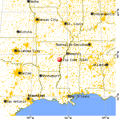 St. Charles, AR (72140) map from a distance