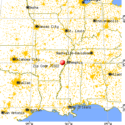 Caldwell, AR (72322) map from a distance