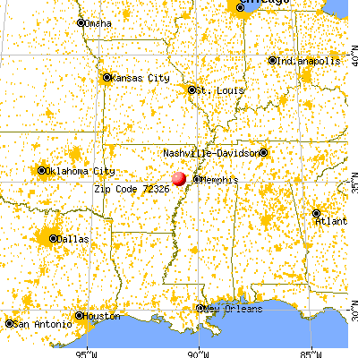 Caldwell, AR (72326) map from a distance