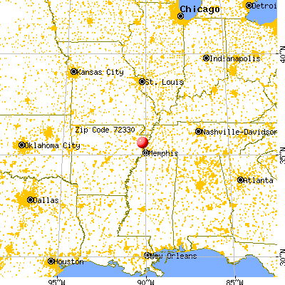 Dyess, AR (72330) map from a distance