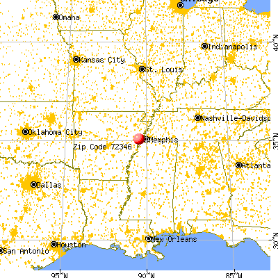 Jennette, AR (72346) map from a distance