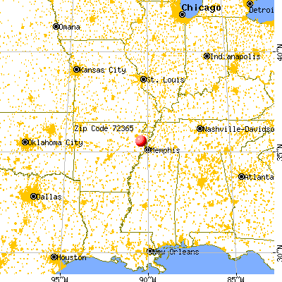 Marked Tree, AR (72365) map from a distance