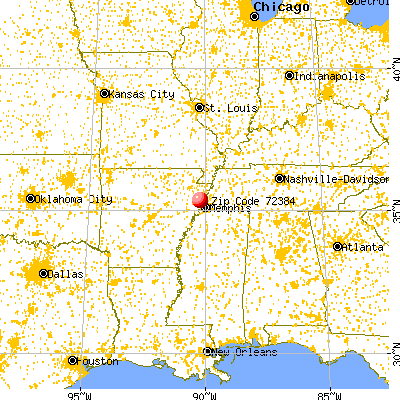 Turrell, AR (72384) map from a distance