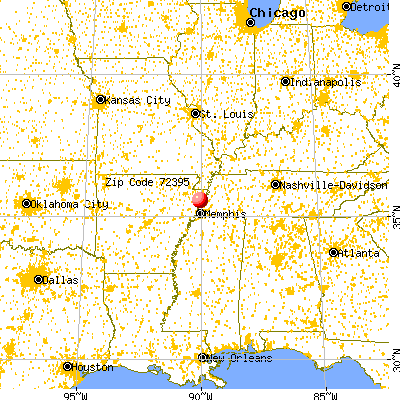 Wilson, AR (72395) map from a distance