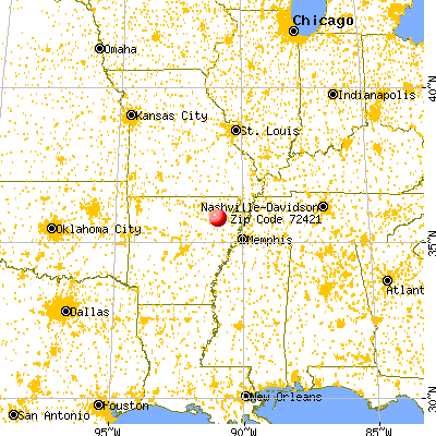 Cash, AR (72421) map from a distance