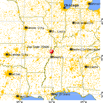Dell, AR (72426) map from a distance