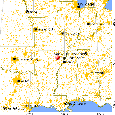 Grubbs, AR (72431) map from a distance