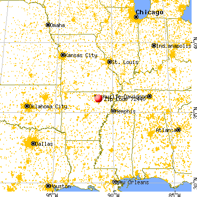 Lynn, AR (72440) map from a distance