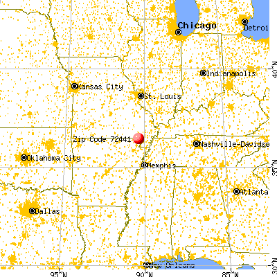 McDougal, AR (72441) map from a distance