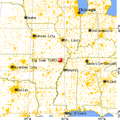 Peach Orchard, AR (72453) map from a distance