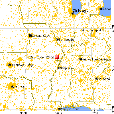Pollard, AR (72456) map from a distance