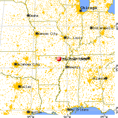 Powhatan, AR (72458) map from a distance