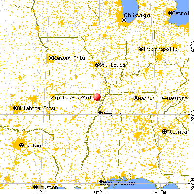 Rector, AR (72461) map from a distance