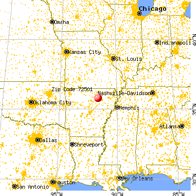 Batesville, AR (72501) map from a distance