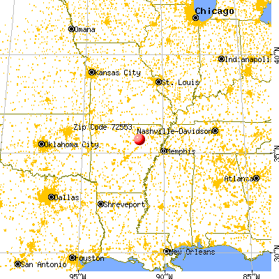 Magness, AR (72553) map from a distance