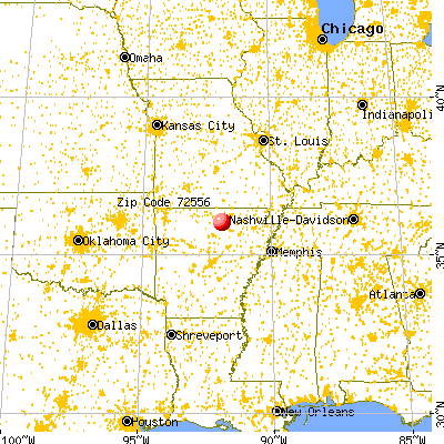 Melbourne, AR (72556) map from a distance