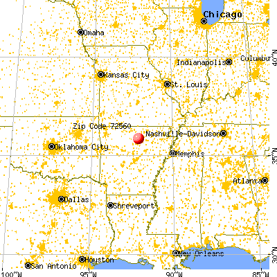 Mountain View, AR (72560) map from a distance