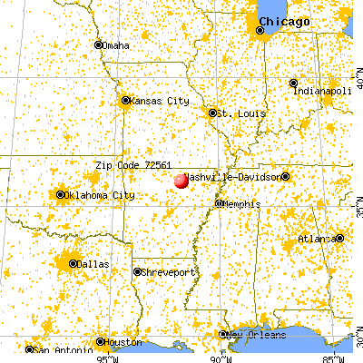 Mount Pleasant, AR (72561) map from a distance