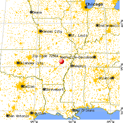 Oil Trough, AR (72564) map from a distance