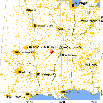Pleasant Plains, AR (72568) map from a distance