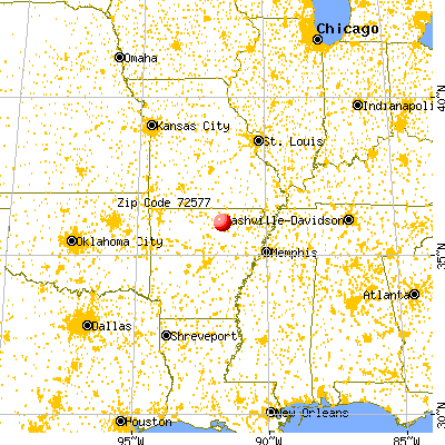 Sidney, AR (72577) map from a distance
