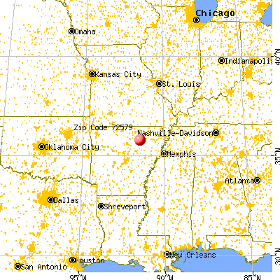 Sulphur Rock, AR (72579) map from a distance