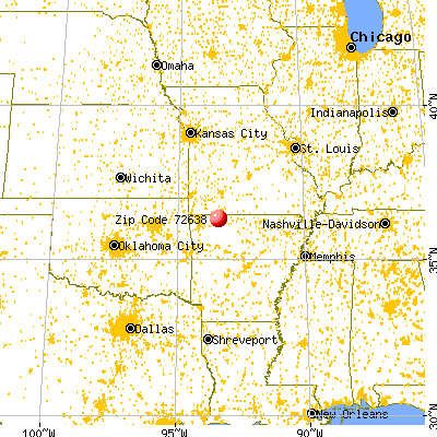 Green Forest, AR (72638) map from a distance
