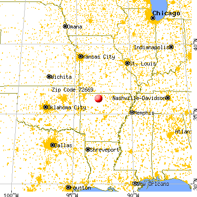 Pindall, AR (72669) map from a distance