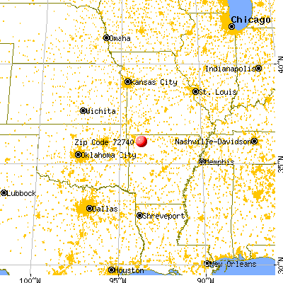 Huntsville, AR (72740) map from a distance